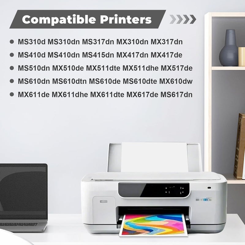 EUVIVI وحدة أسطوانة 50F0Z00 MS415dn وحدة تصوير متوافقة مع Lexmark 50F0Z00 50F0Z0G 500Z 500ZG لطابعات MS310d MS410d MS310dn MS410dn MS415dn MS510dn MX310dn MX410de MX510de MX511dte - Image 2